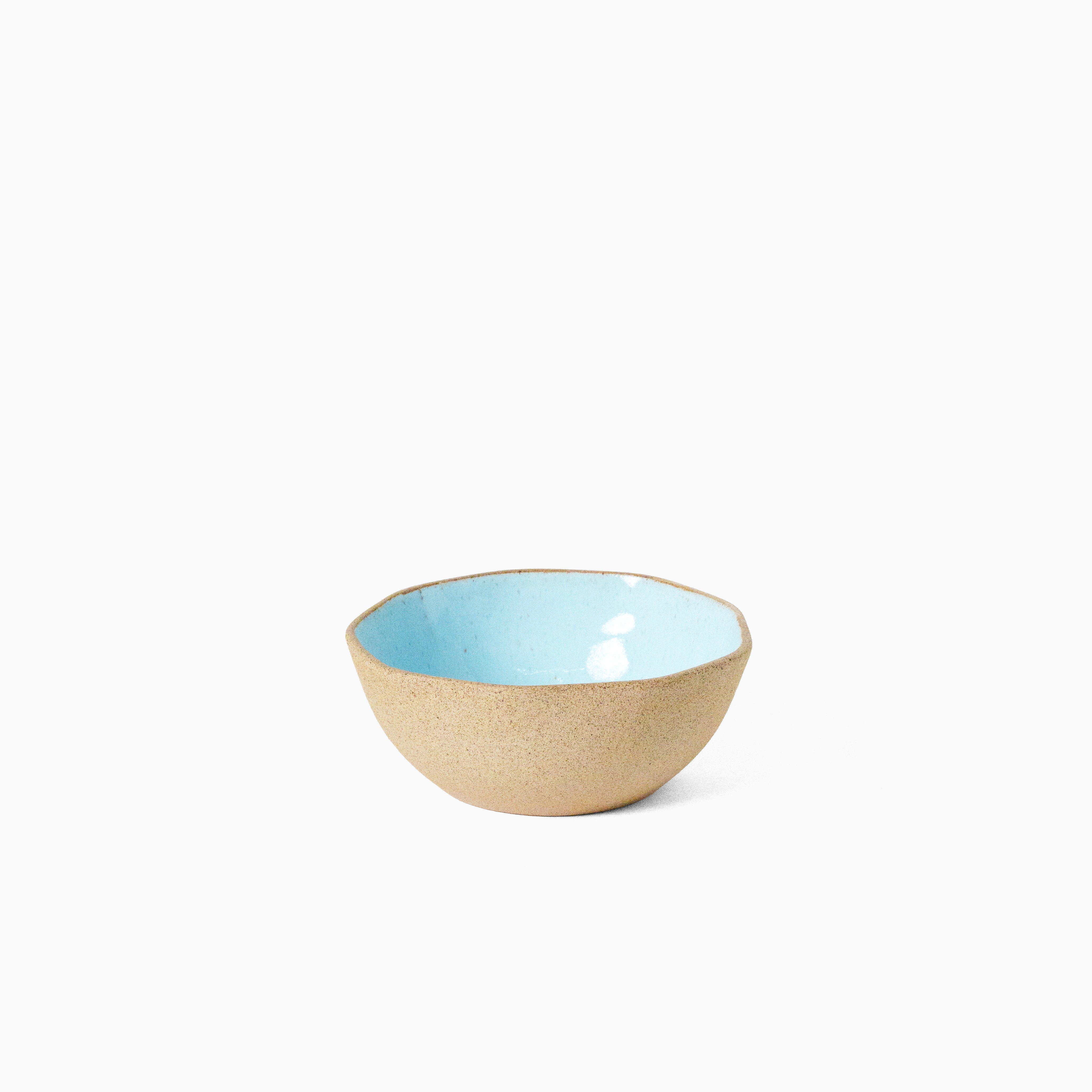Bowl médio azul em cerâmica — teste de esmalte
