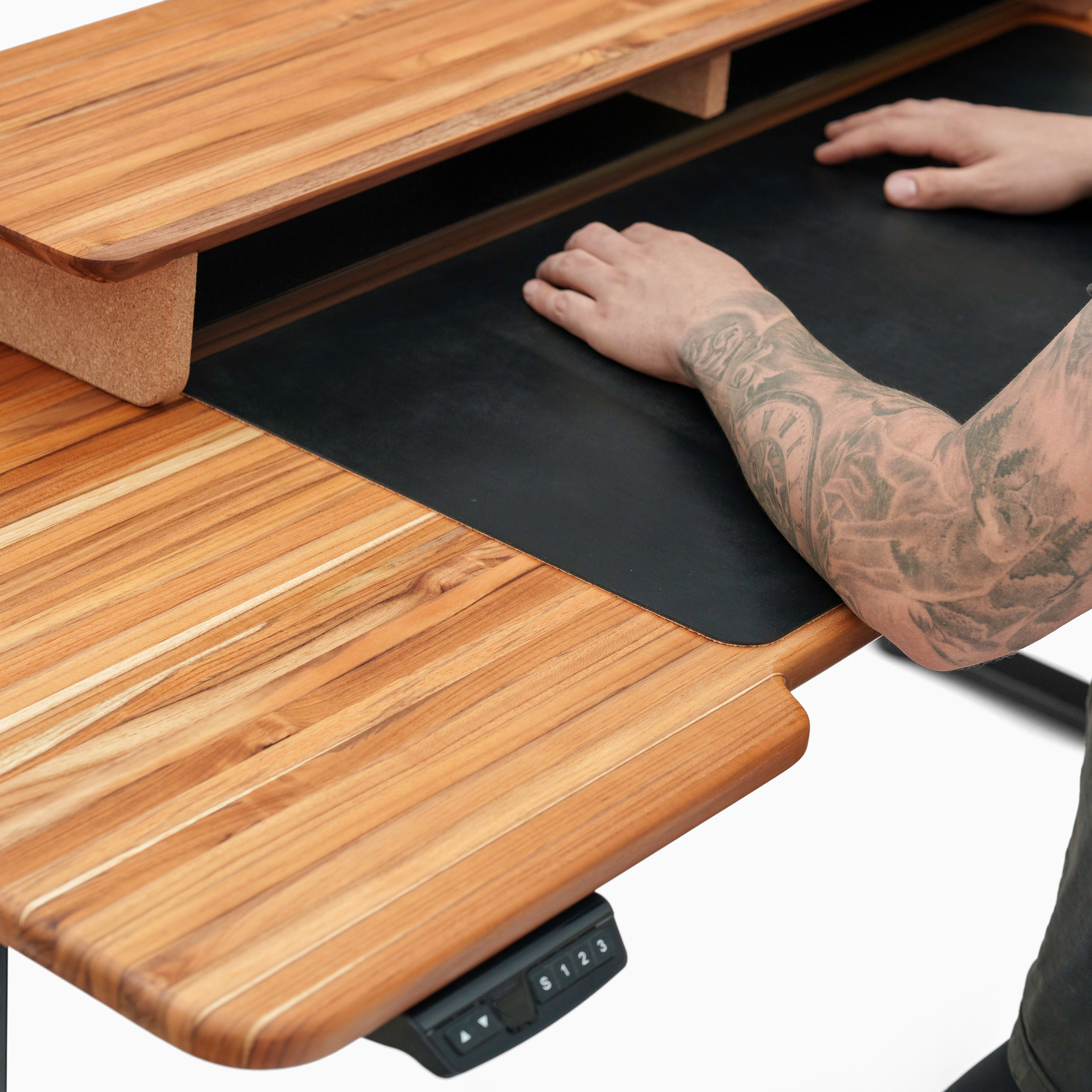 DeskPad Preto - Couro Legitimo
